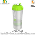 500ml BPA Free aranha plástica Shaker garrafa, garrafa de plástico de proteína Shaker (HDP-0307)